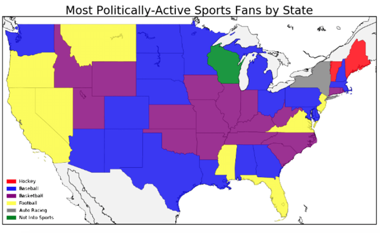 Most Politically-Active Sports Fans by State Most Politically-Active Sports Fans by State
