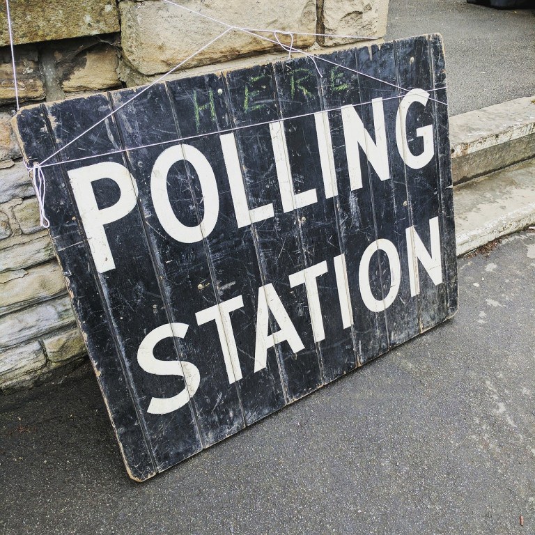 Polling station sign Polling station sign